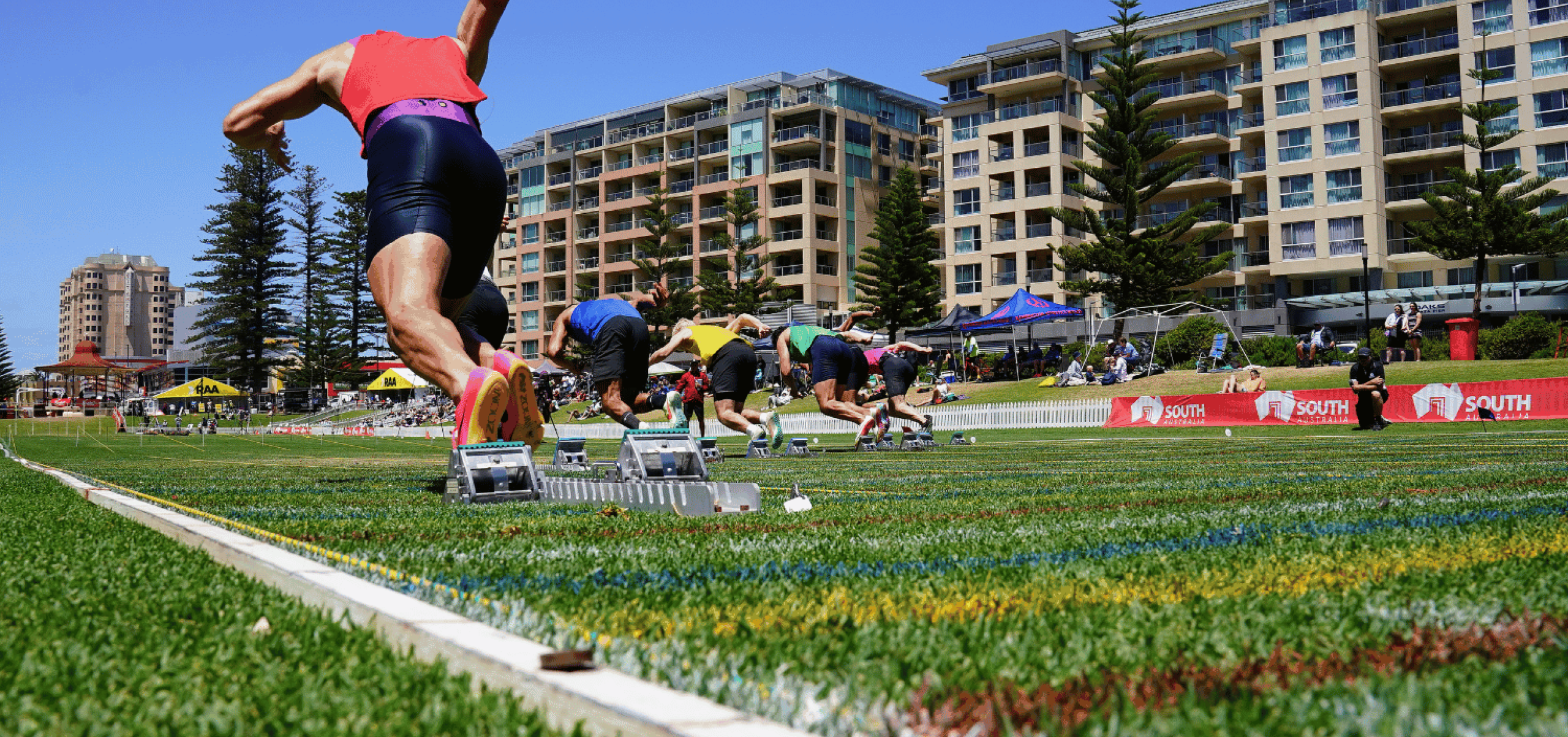 person on starting board