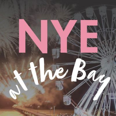 New years eve fireworks and big ferris wheel
