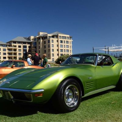 Green corvette on Wigley Reserve