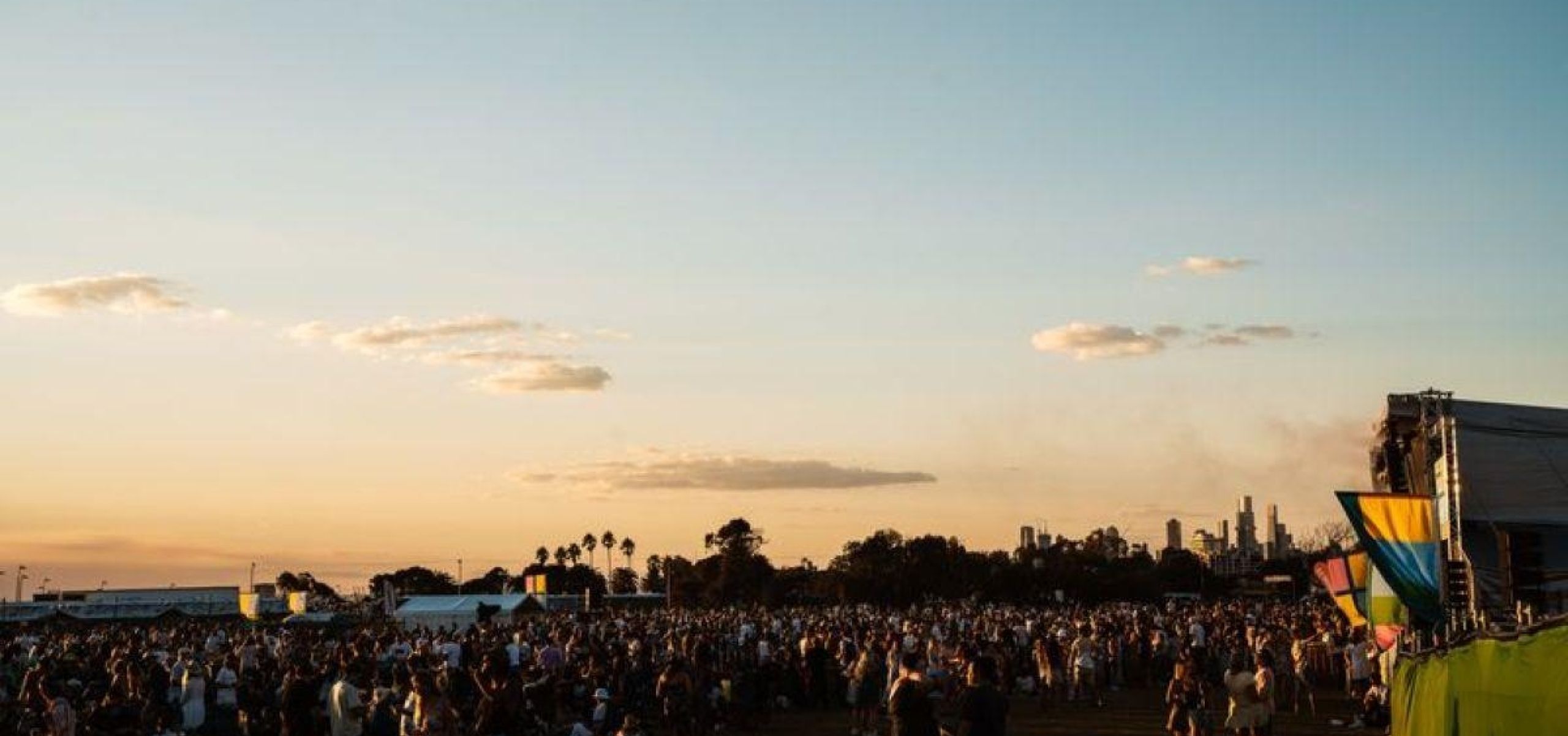 Beach concert at dusk
