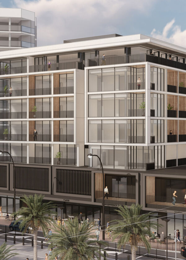 Front view of Taplin development