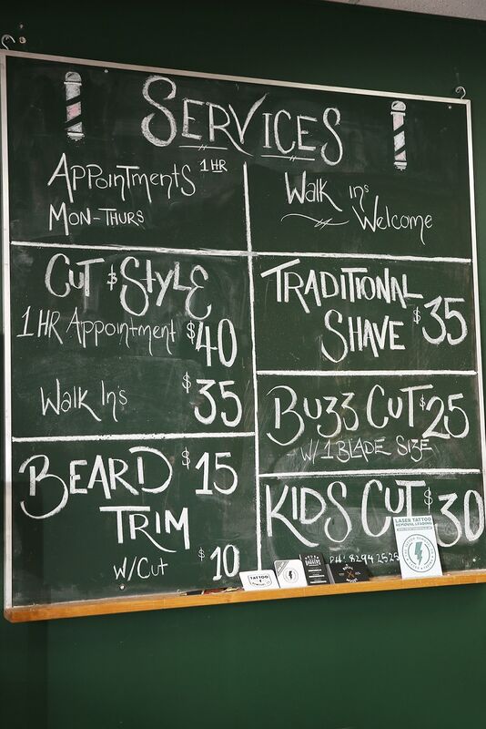 barbers chalk board