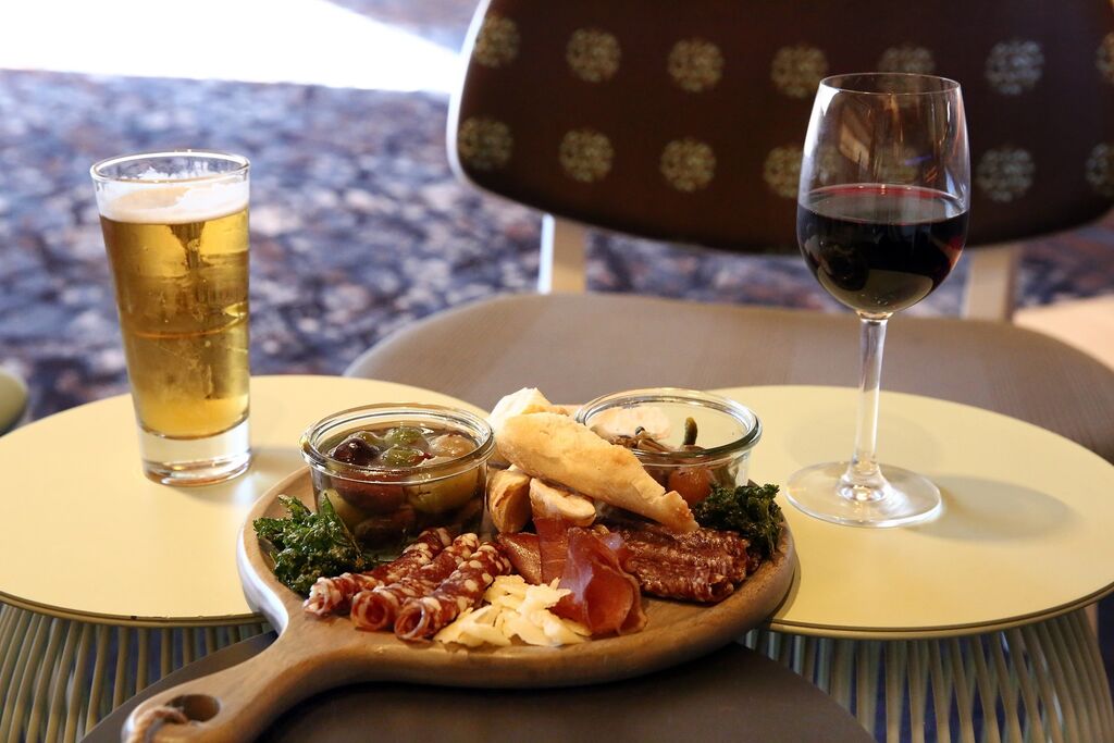 cheese board and drinks