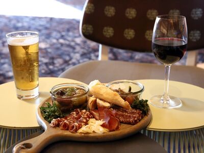 cheese board and drinks