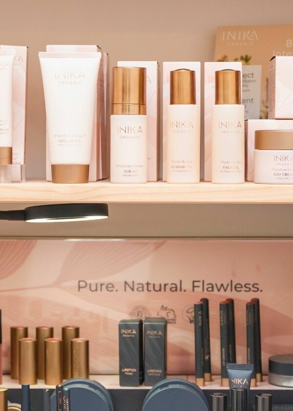 Shelf filled with Healthful Wellness products