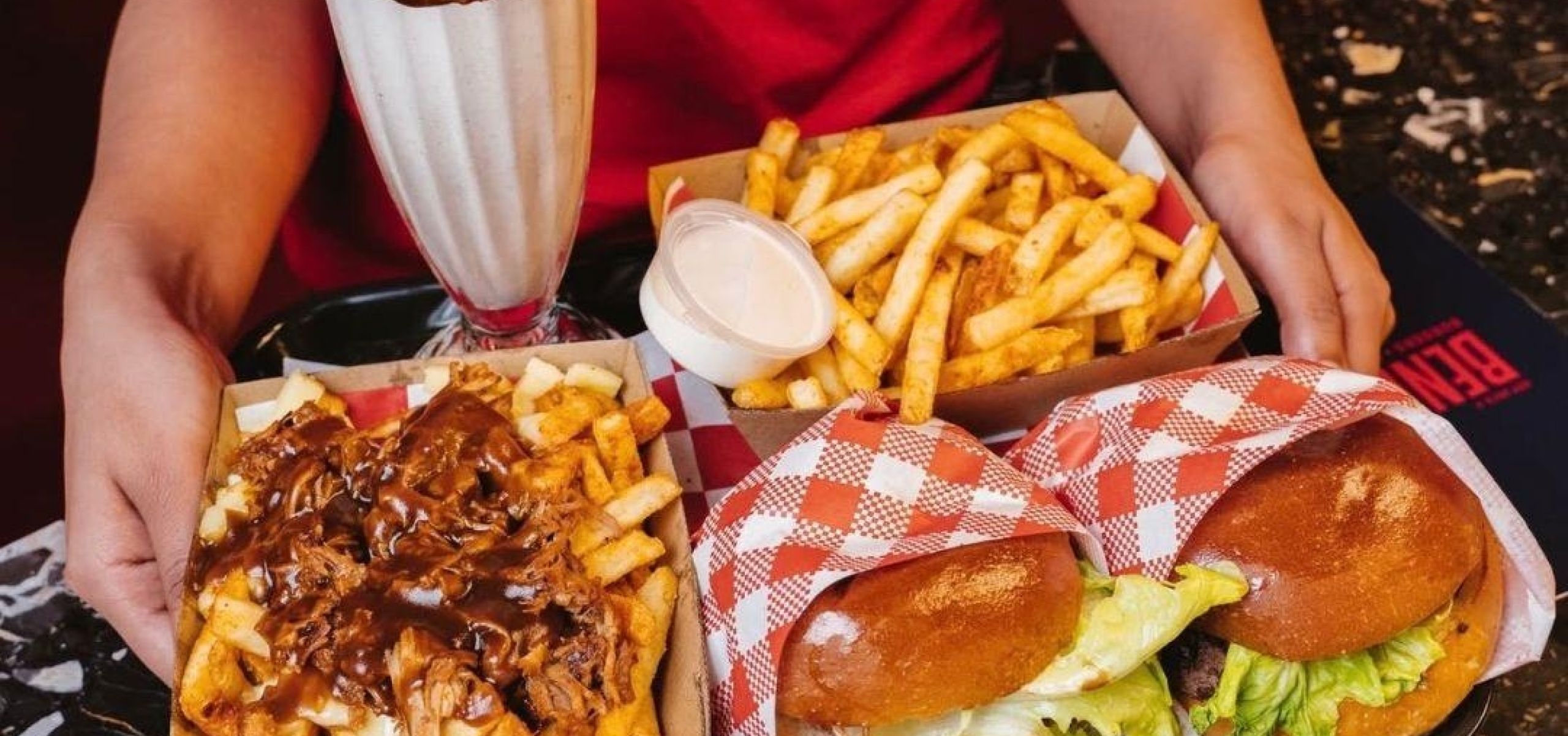 hamburgers and milhshakes