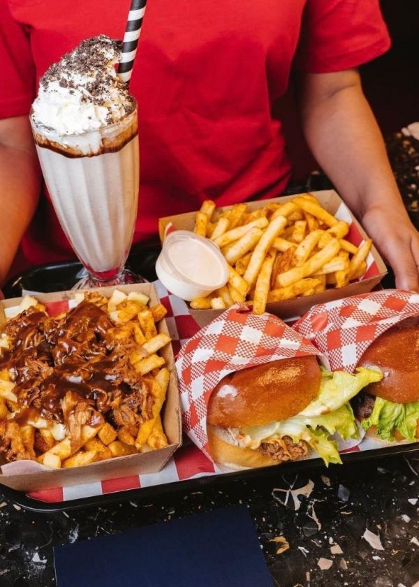 hamburgers and milhshakes