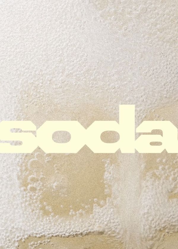 words  "soda on the sand and water background
