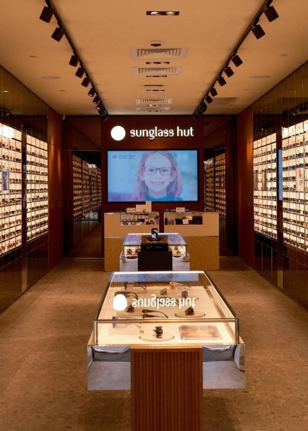 walls of sunglasses inside sunglasses hut