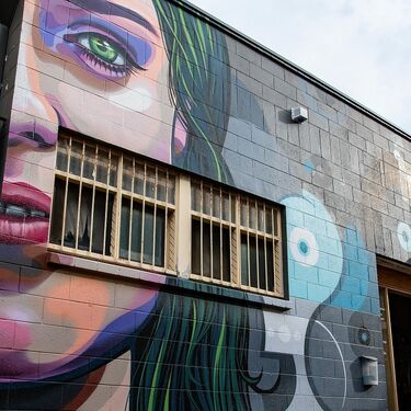 Street art wall mural