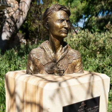 Bronze head and shoulder bust of Susan Grace Benny